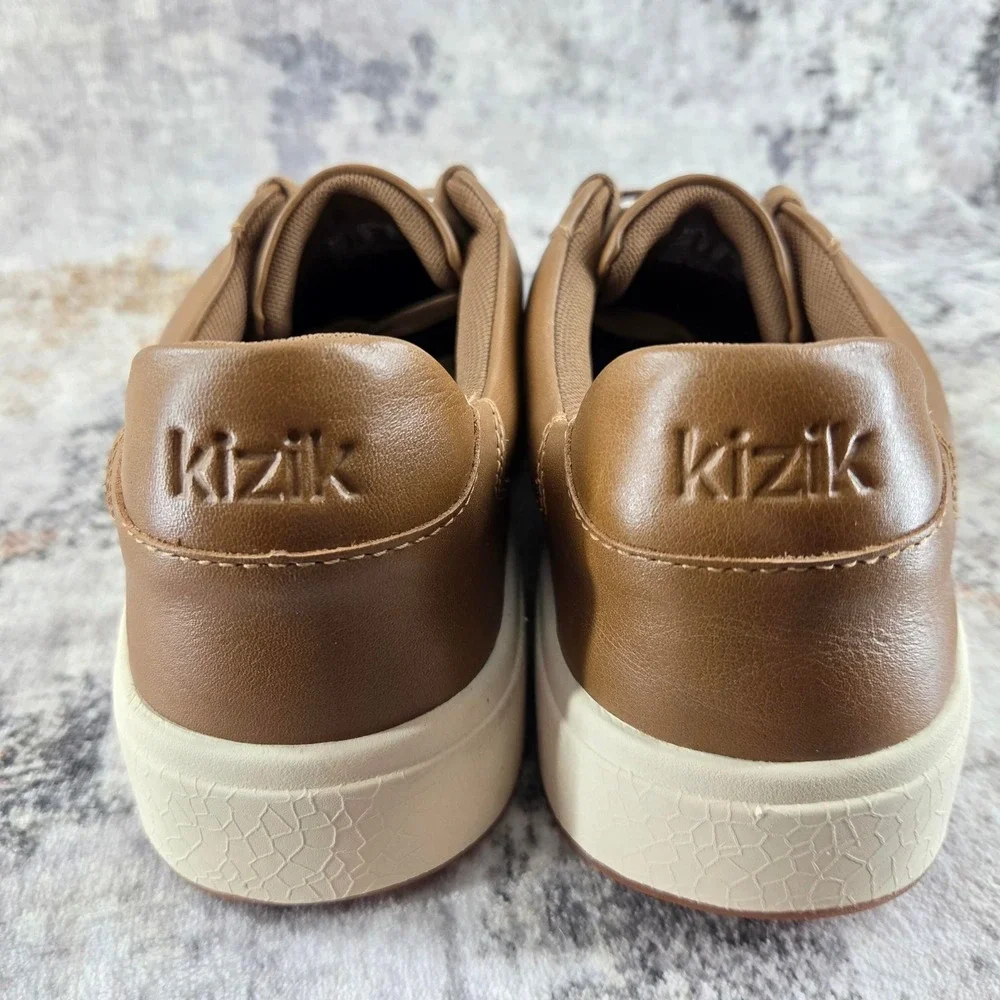 Kizik Vegas Hands Free Slip On Shoes Mens 11 Walnut Brown Leather Sneakers A5FC
